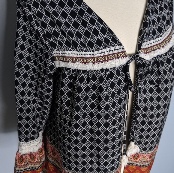 Xhiliration Aztec Kimono Open Cardigan - Picture 2 of 5